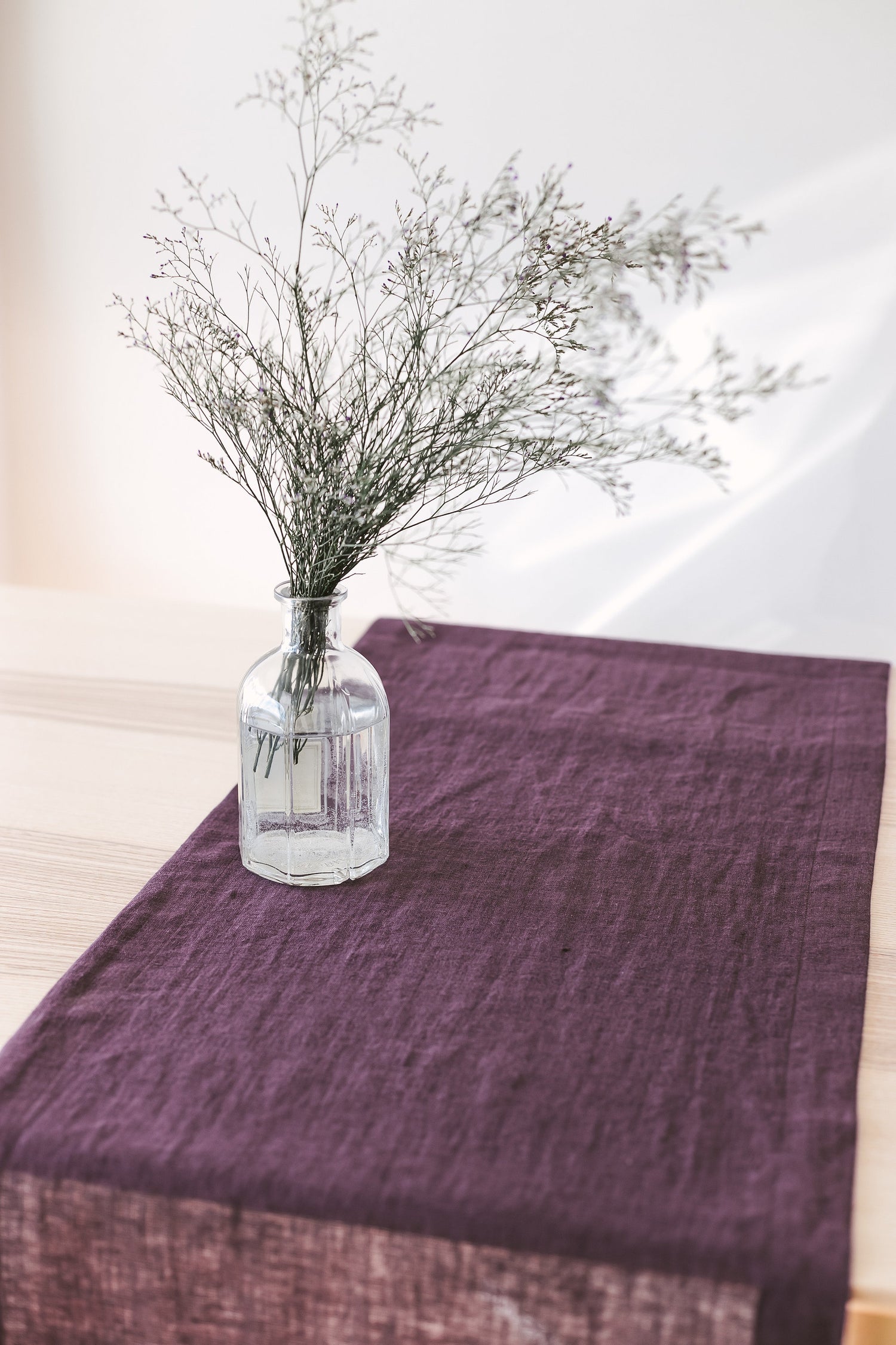 Plum Linen Table Runner