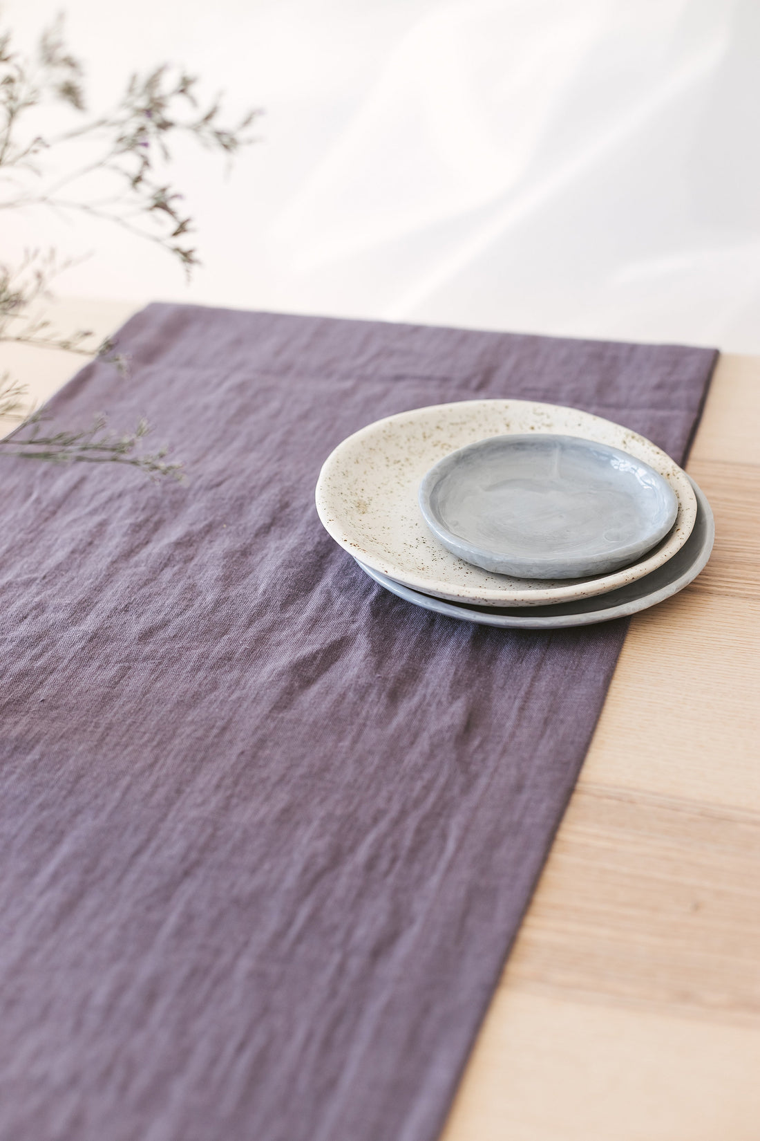 Grape Linen Table Runner