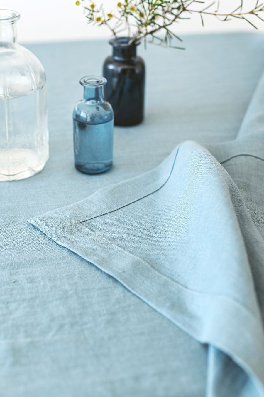 Dusty Aqua Linen Tablecloth