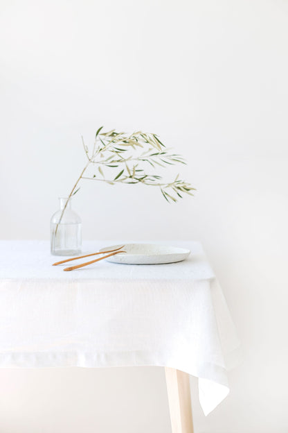 White Linen Tablecloth