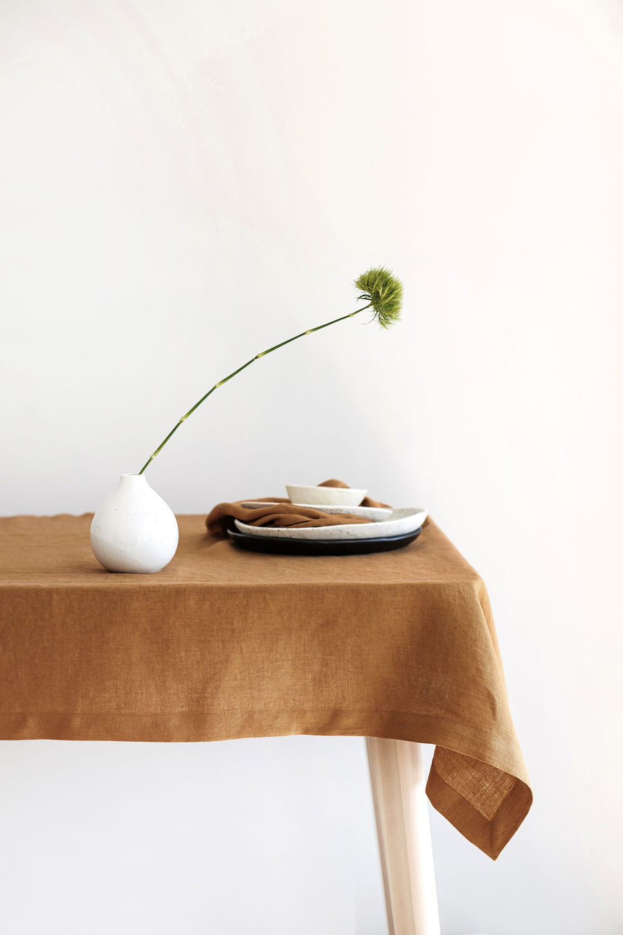 Dusty Aqua Linen Tablecloth