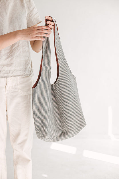 Reversible Linen Tote Bag