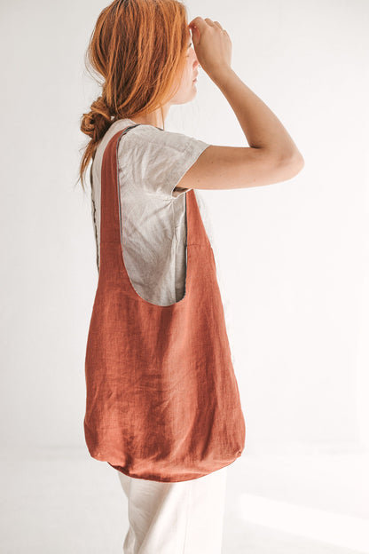 Reversible Linen Tote Bag