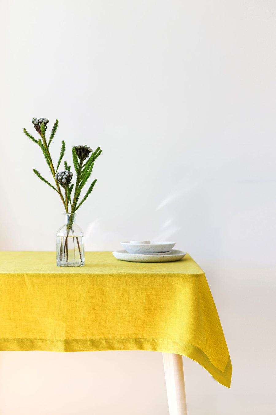 White Linen Tablecloth