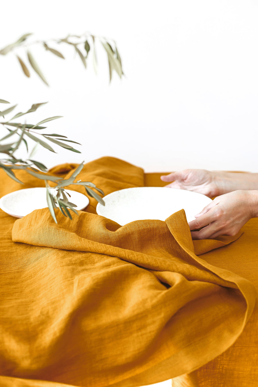 Mustard Linen Tablecloth