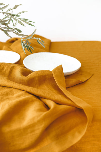 Mustard Linen Tablecloth
