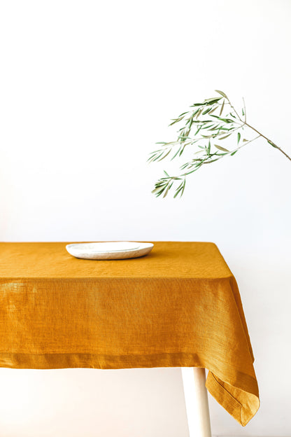Mustard Linen Tablecloth