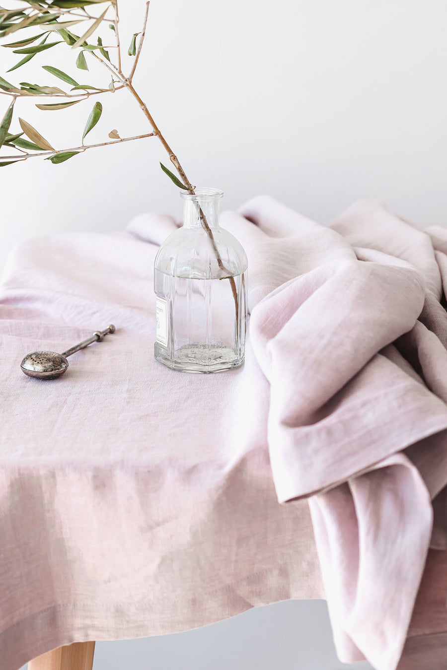 Pastel Pink Linen Tablecloth