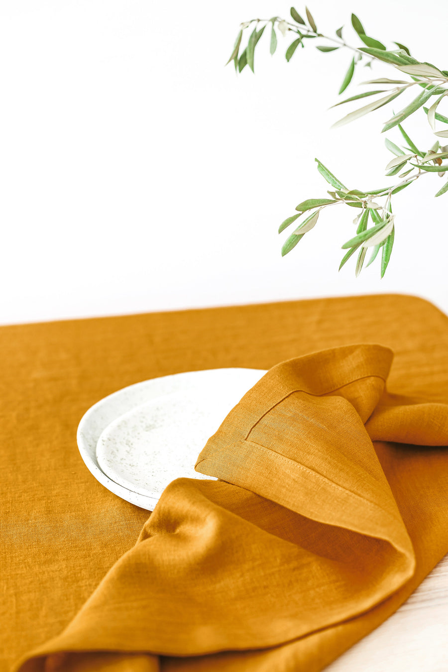 Mustard Linen Tablecloth
