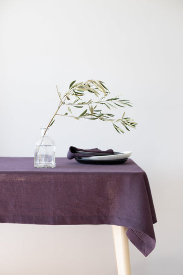 Plum Linen Tablecloth