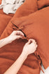 Rusty Linen Pillow Case With Ties