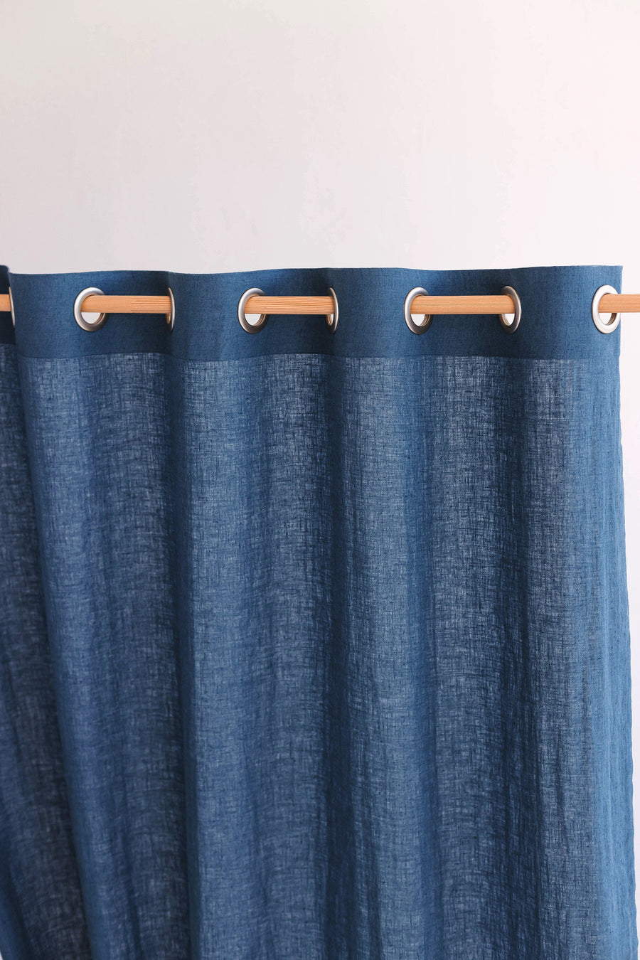 Harbour Blue Linen Curtain With Grommets