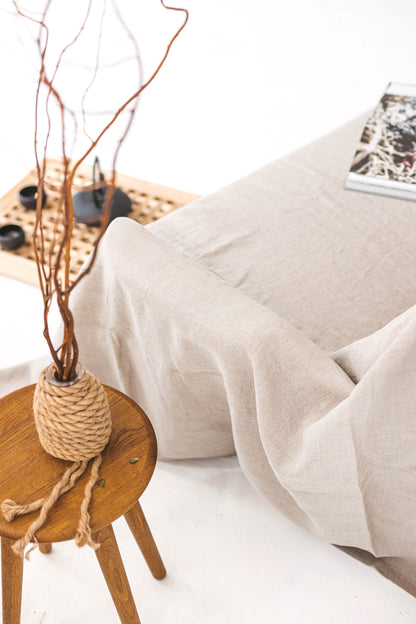 Natural Linen Couch Cover