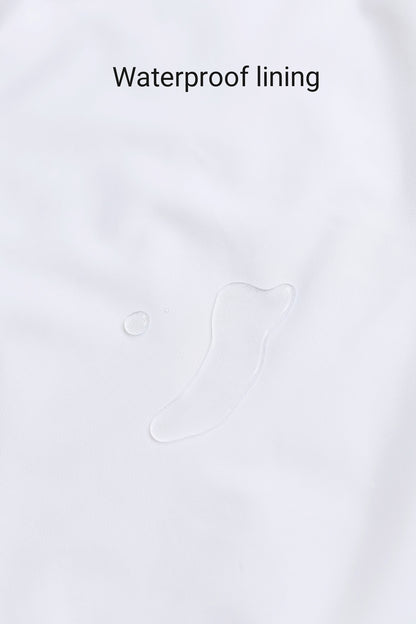 Waterproof White and Peach Linen Shower Curtain