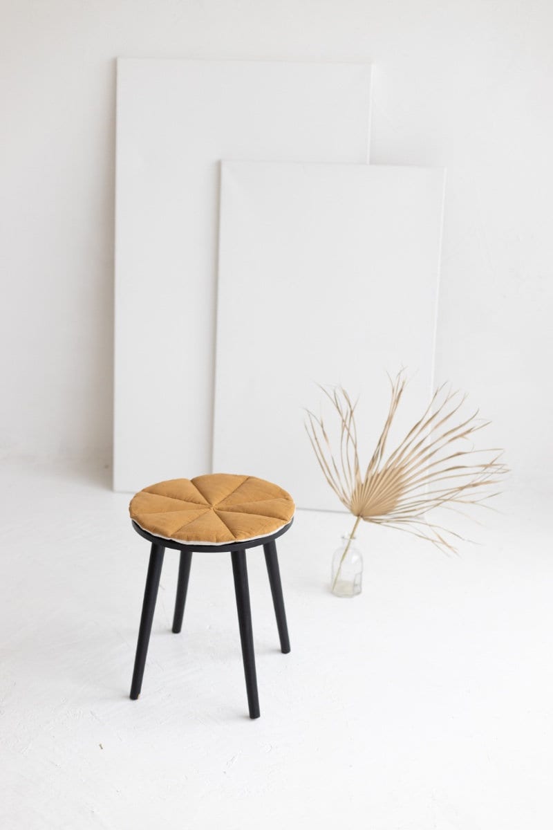 Amber and Natural light Linen Seat Pad