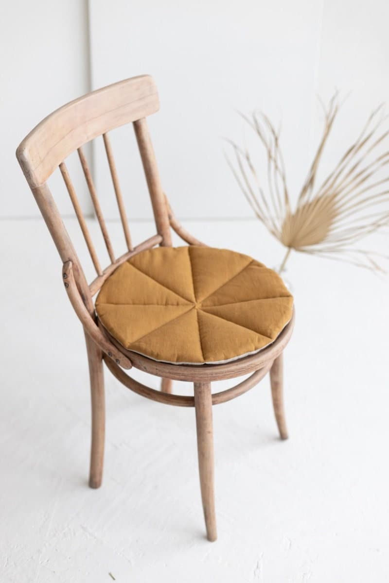 Amber and Natural light Linen Seat Pad