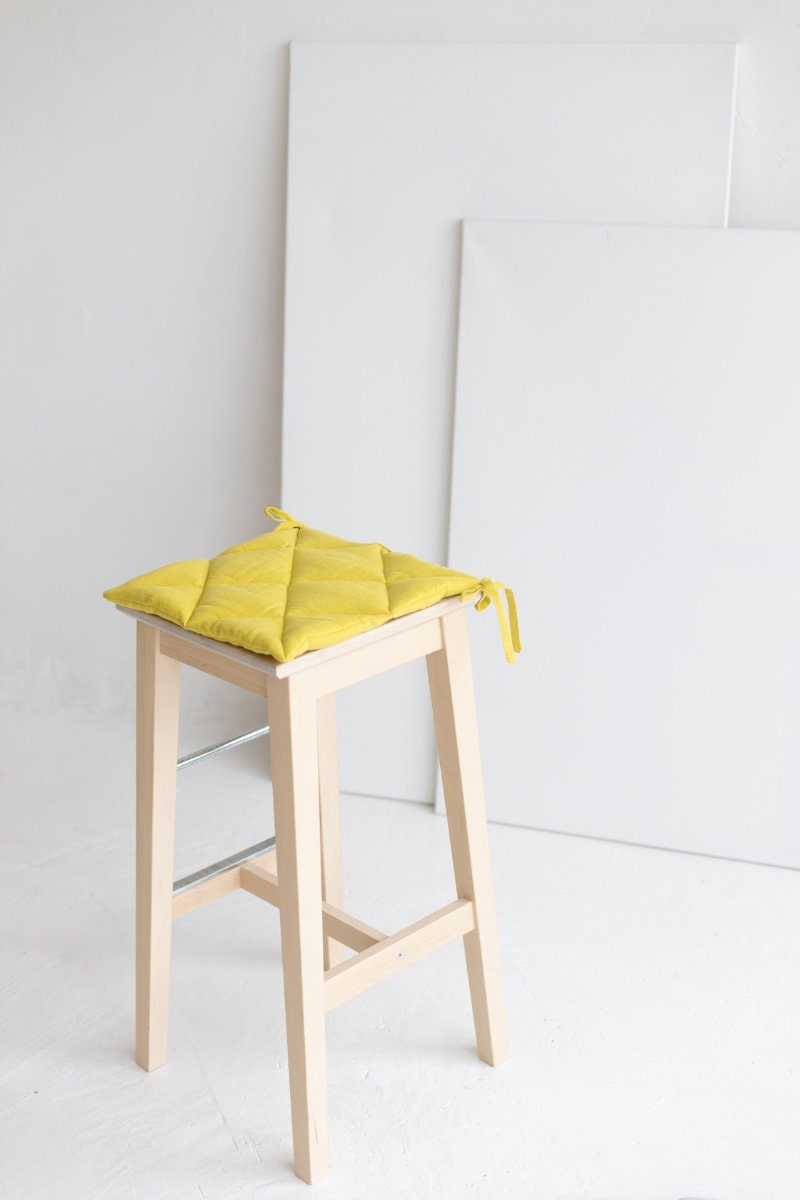 Chartreuse Yellow Linen Seat Pad