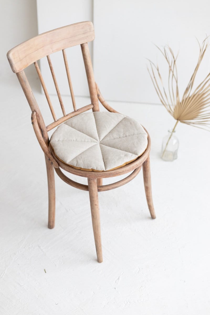 Amber and Natural light Linen Seat Pad