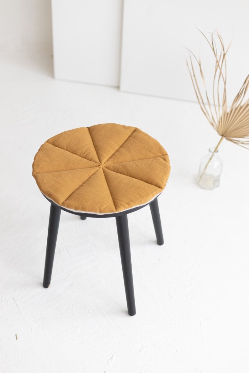 Amber and Natural light Linen Seat Pad
