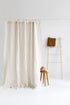 Waterproof Natural Striped Linen Shower Curtain 78"/200CM WIDTH