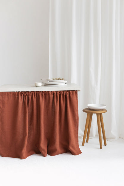Rusty Linen Sink Skirt