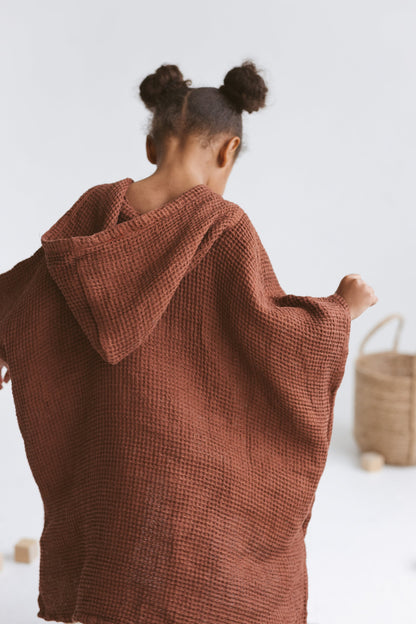 Linen Beach Poncho For Kids