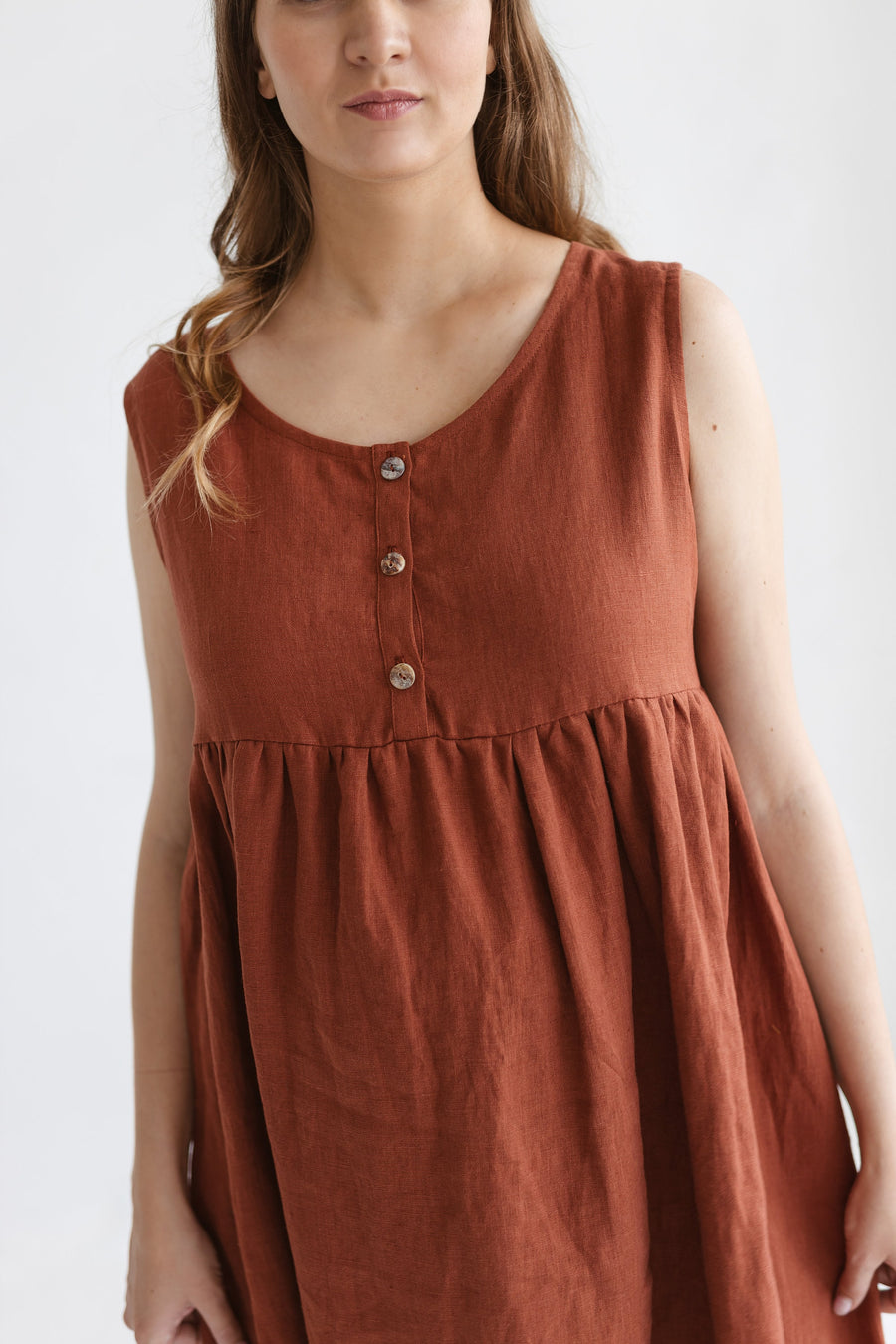 Rusty Linen Maternity Dress