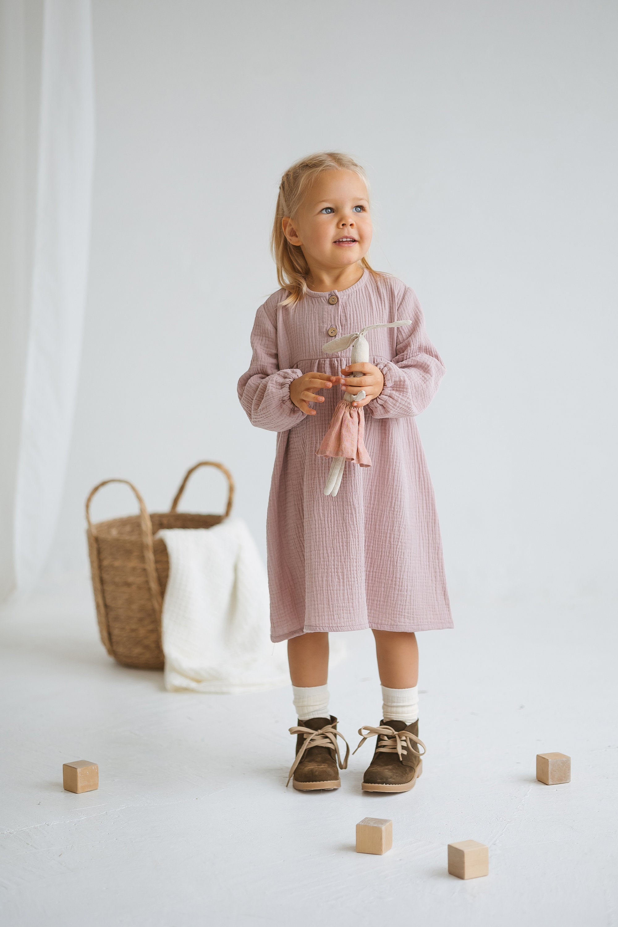 Pale Pink Muslin Girls Dress