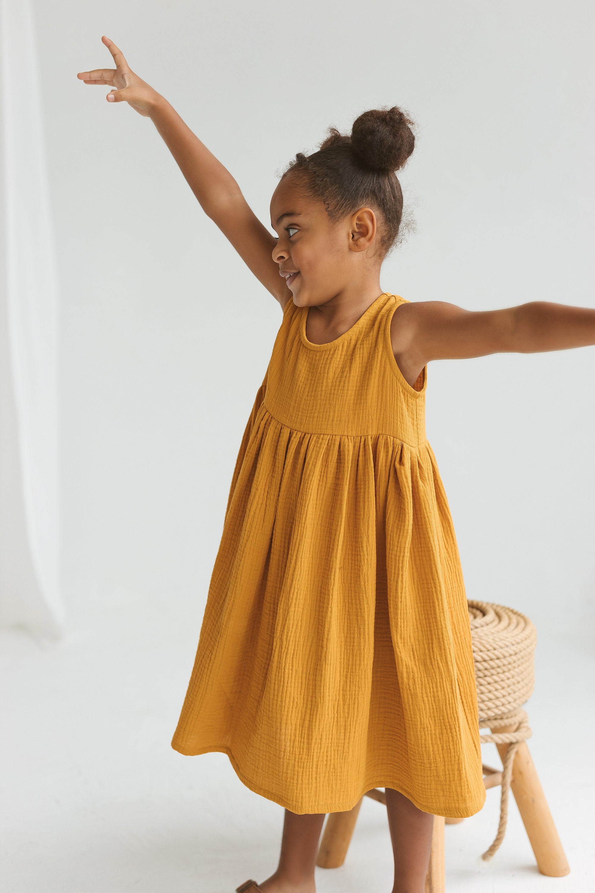 Saffron Girls Muslin Dress