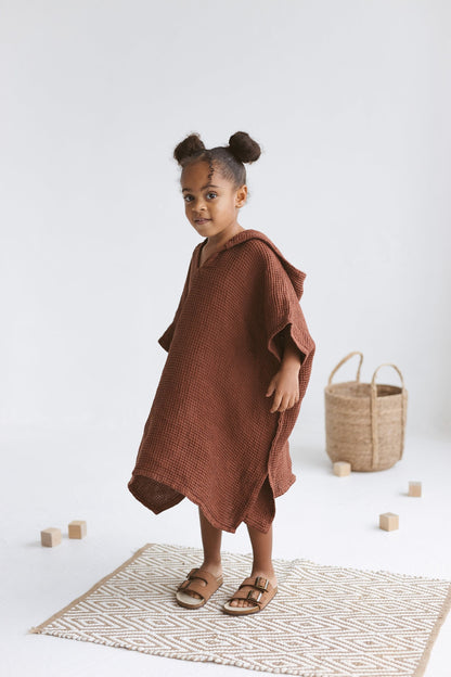 Linen Beach Poncho For Kids