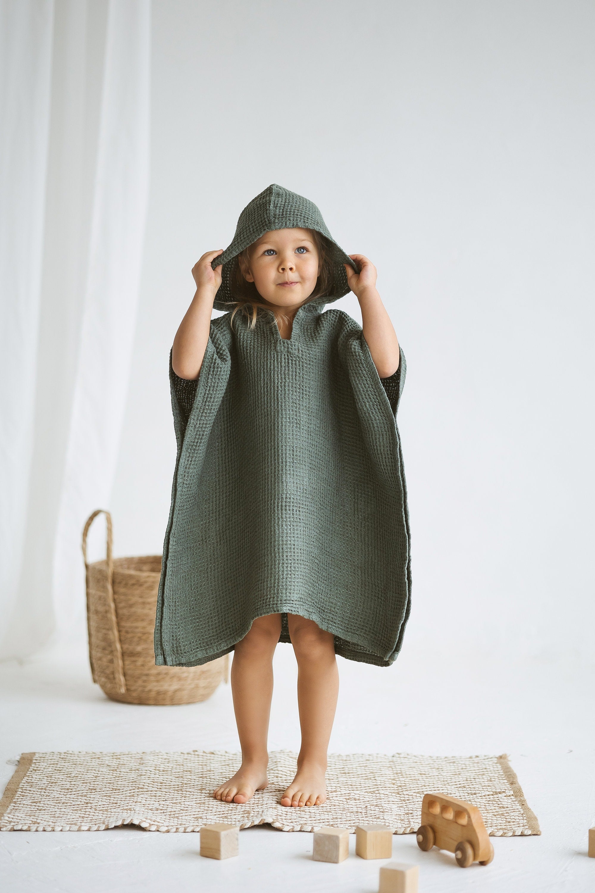 Linen Beach Poncho For Kids