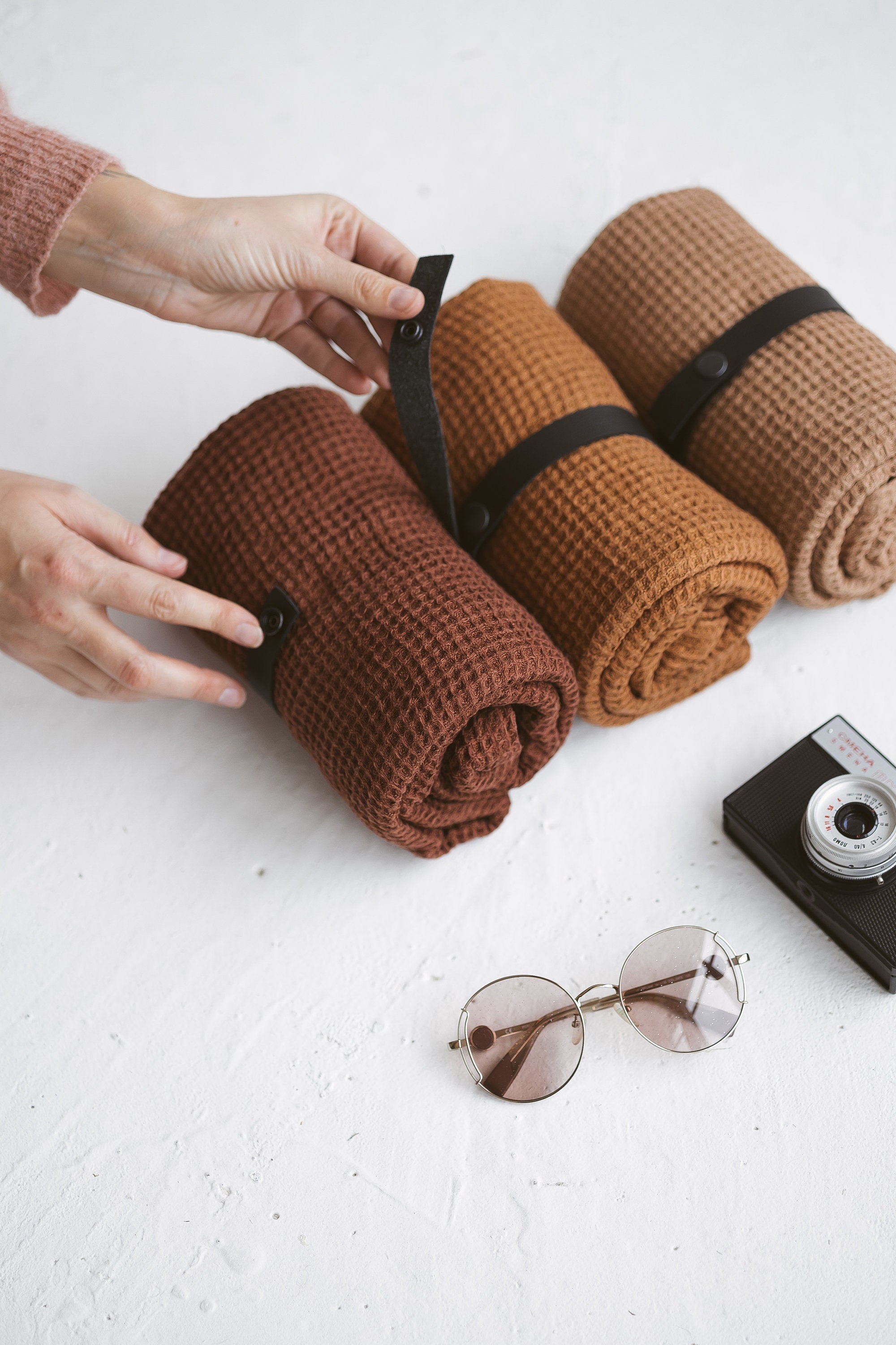 Waffle Linen Travel Towel