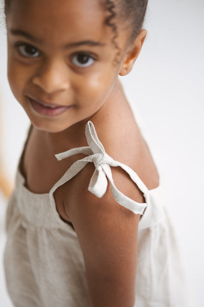 Natural light Linen Girls Dress