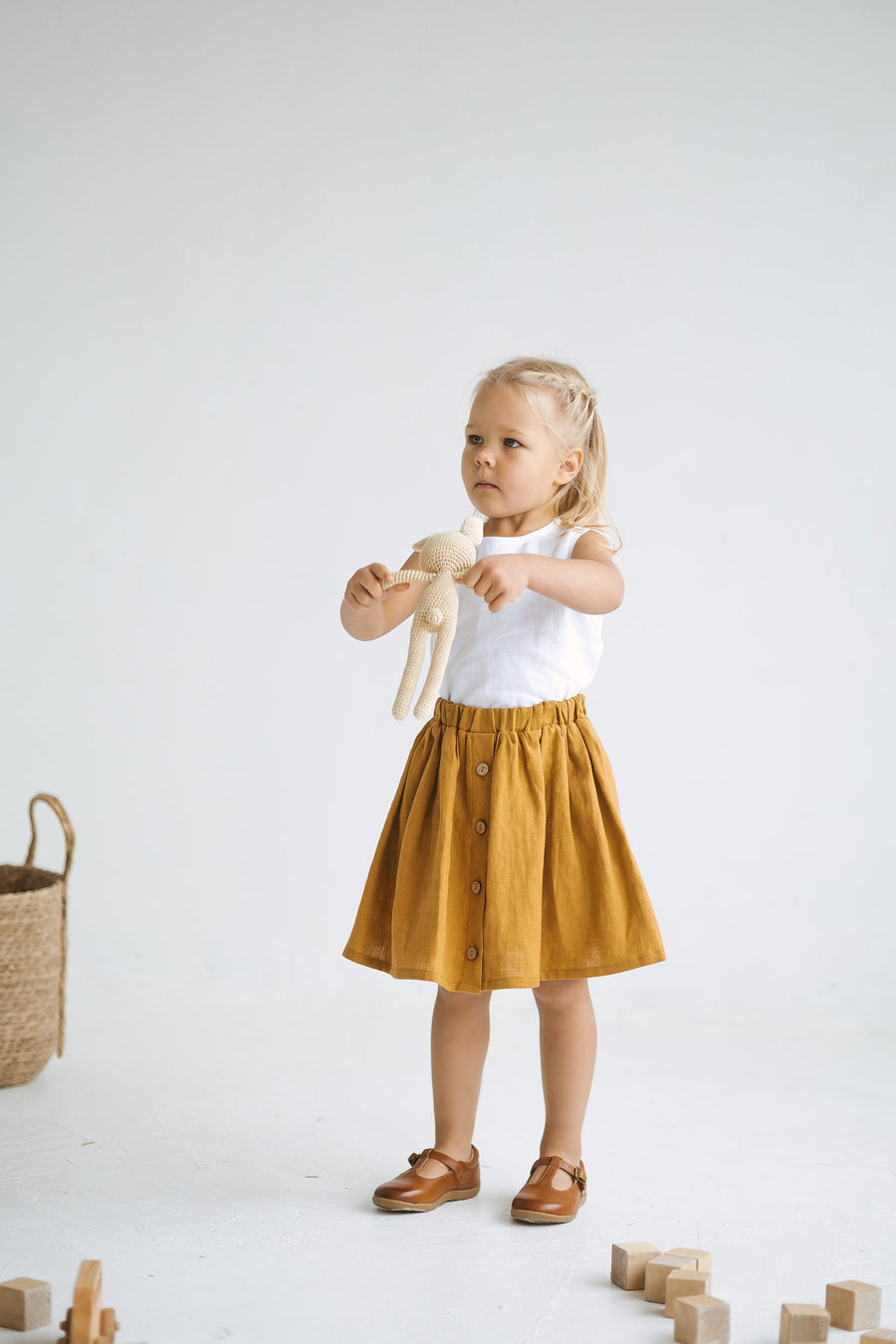 Amber Linen Girls Skirt