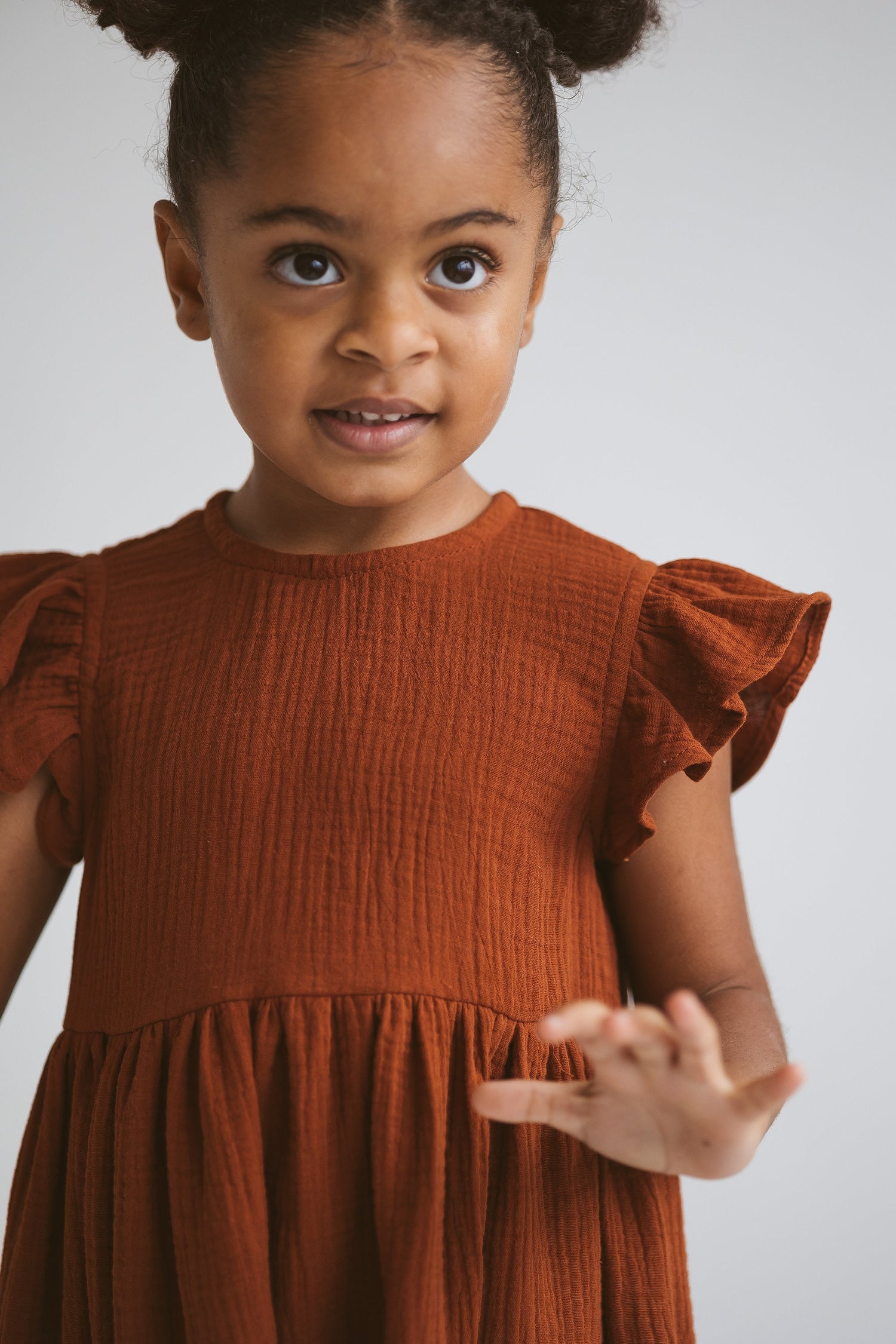 Terracotta Muslin Girls Dress Terracotta Muslin Girls Dress