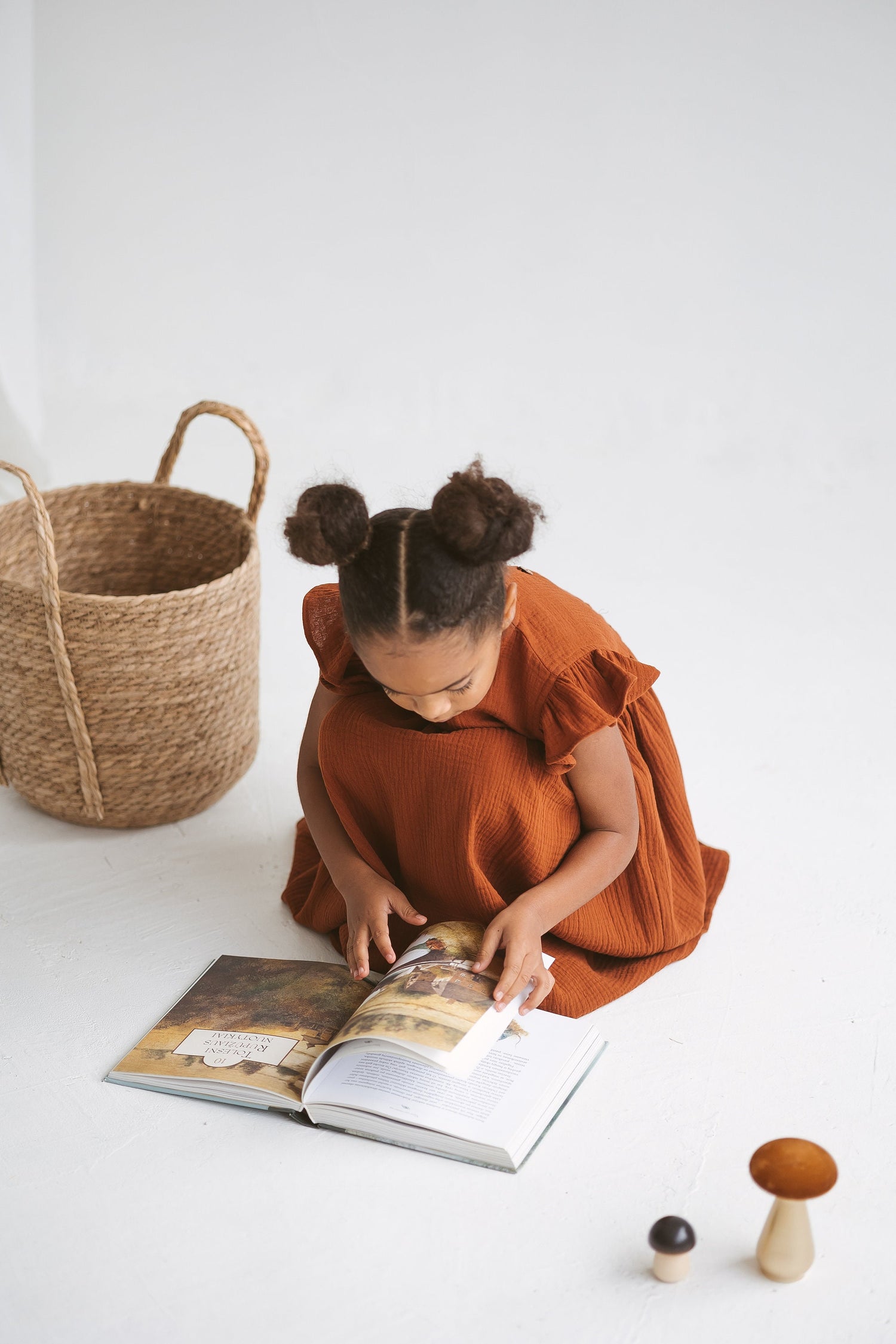 Terracotta Muslin Girls Dress