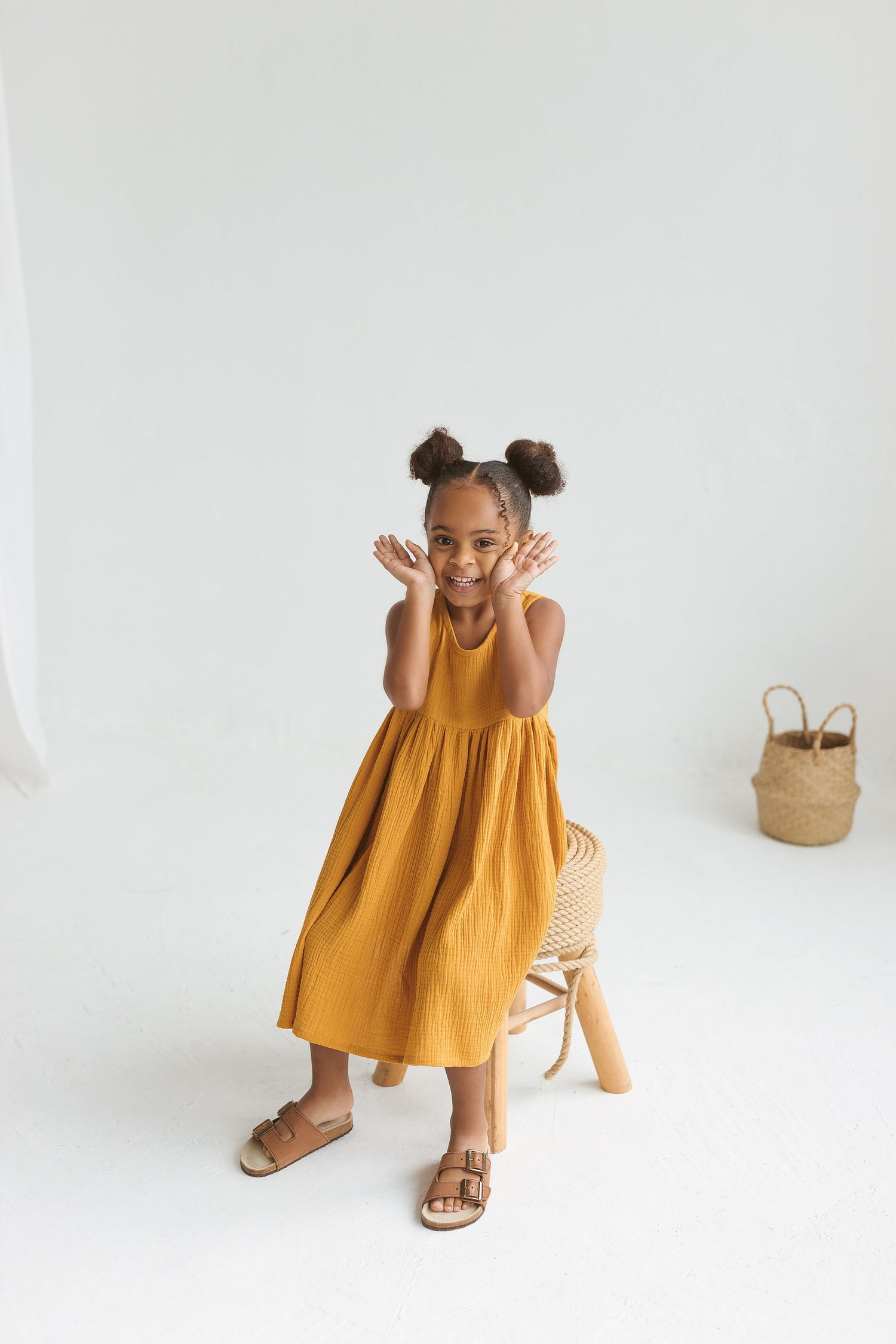 Saffron Girls Muslin Dress