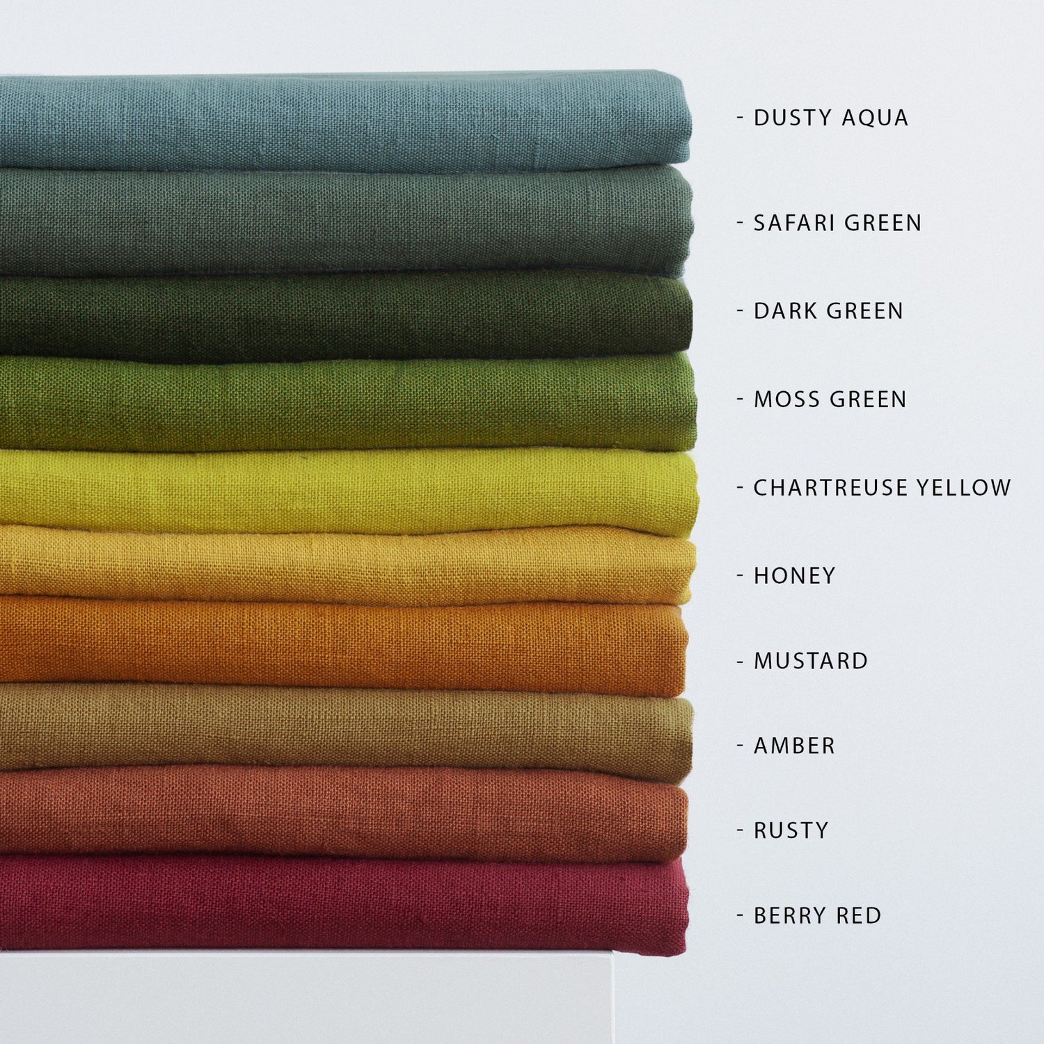 Dark Green Amber Linen Baby Padded Play Mat