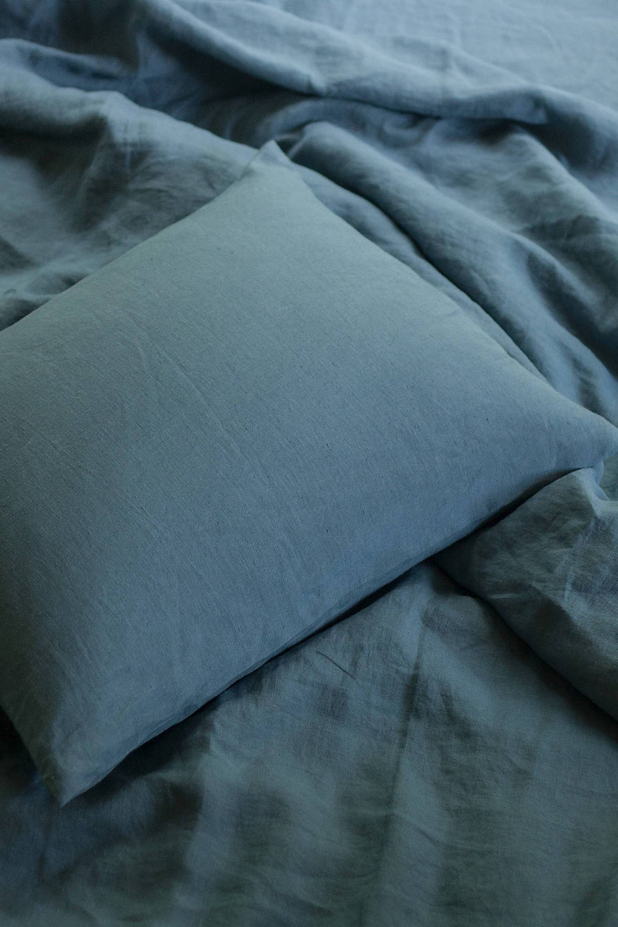 Dusty Blue Linen Pillow Case