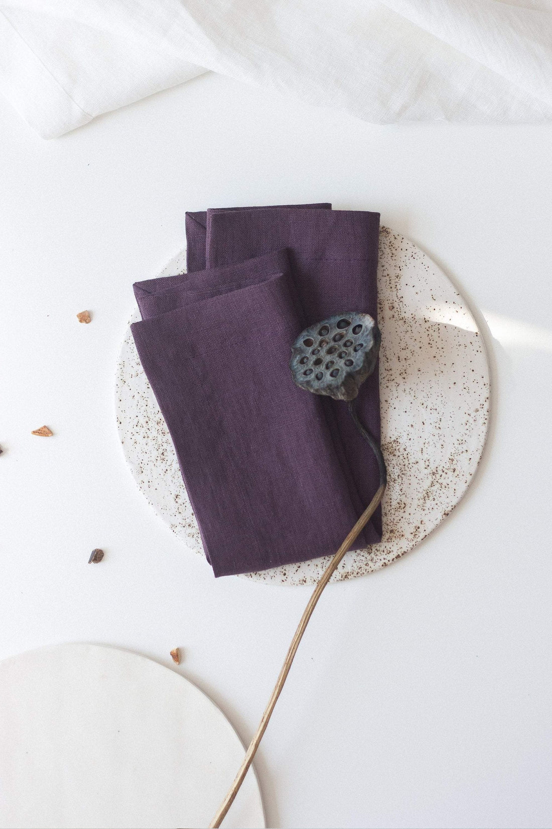 Plum Linen Napkins Set Of 2 Mitered Corners