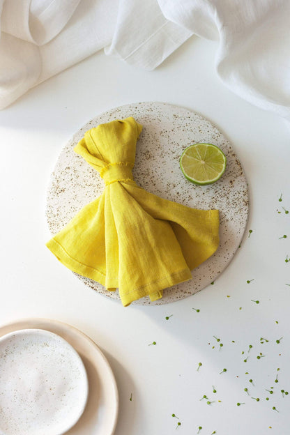 Chartreuse Yellow Linen Napkins Set Of 2