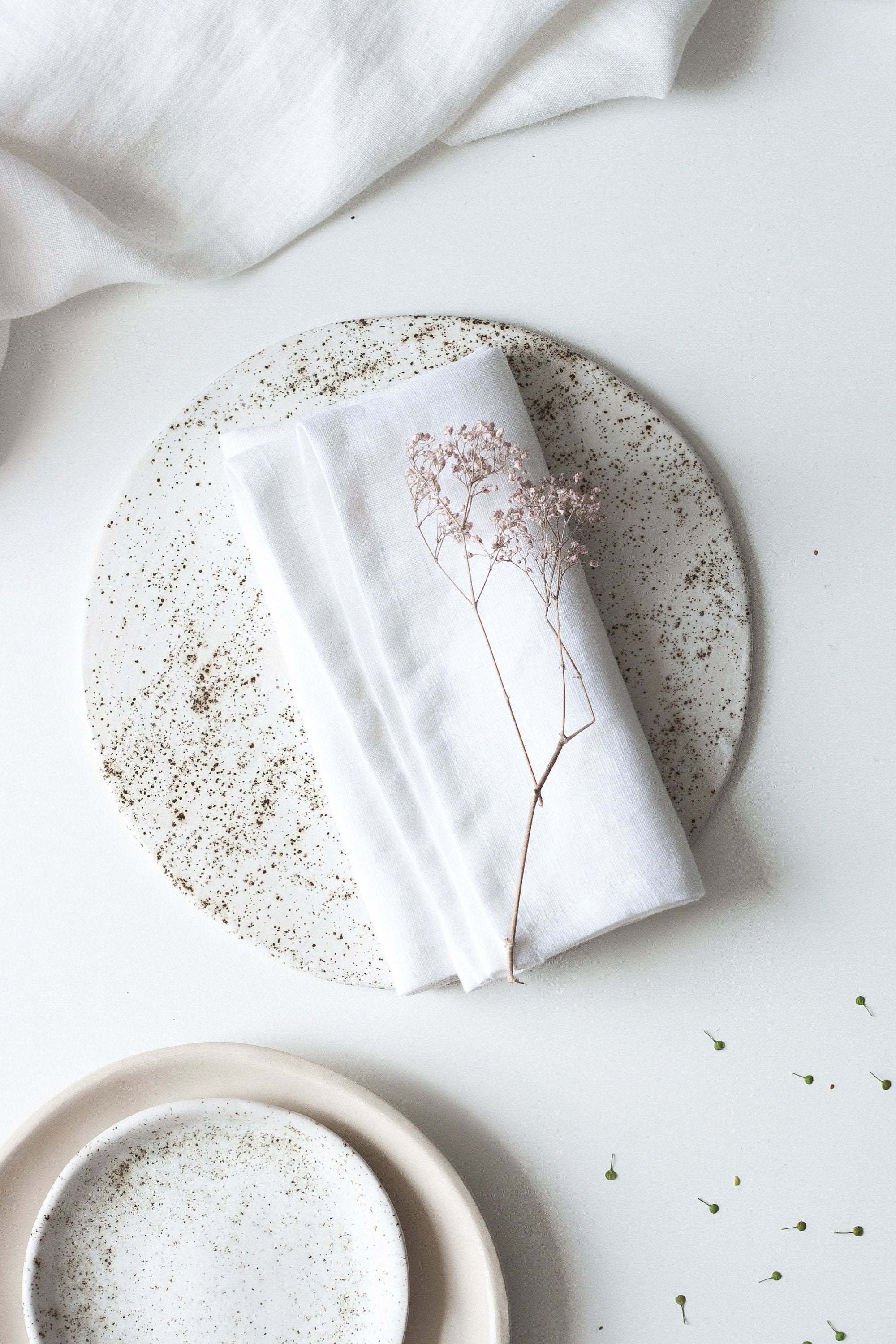 White Linen Napkins Set Of 2