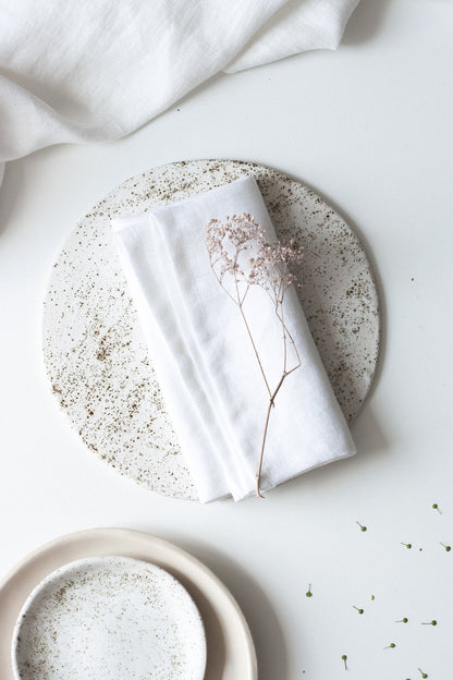 White Linen Napkins Set Of 2