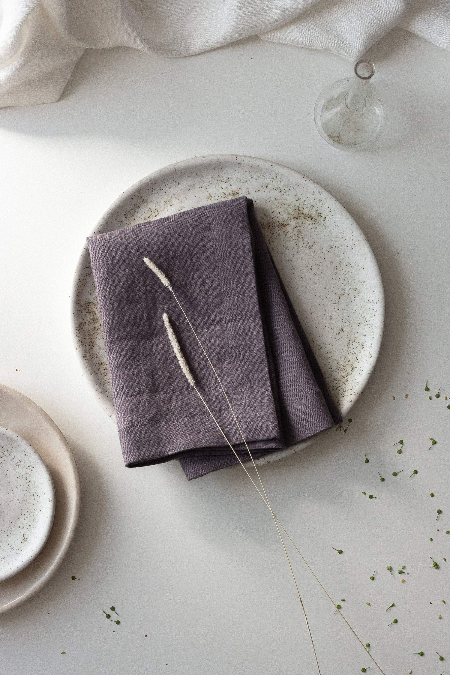 Grape Linen Napkins Set Of 2 Mitered Corners