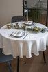 Off White Round Linen Tablecloth