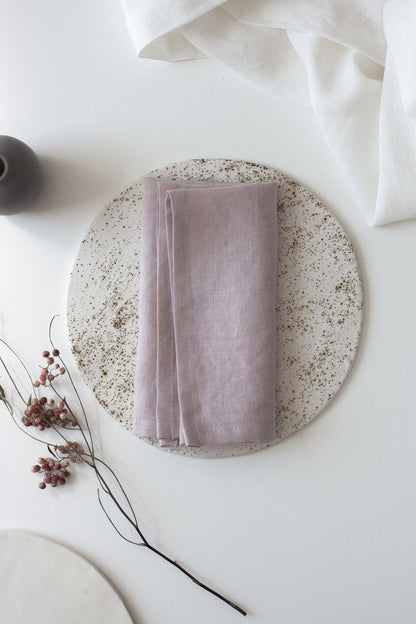 Pastel Pink Linen Napkins Set Of 2