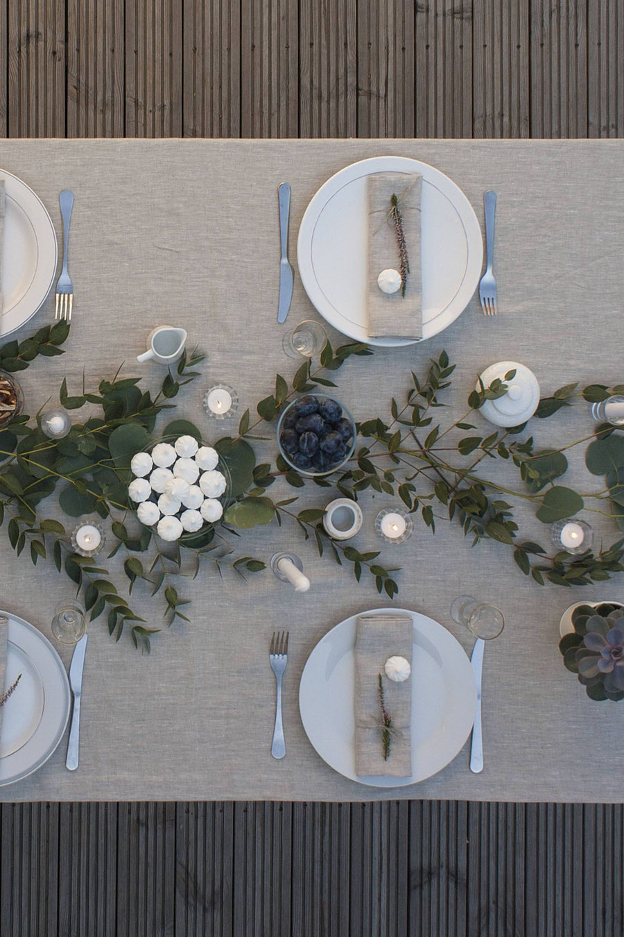 Natural Light Linen Tablecloth