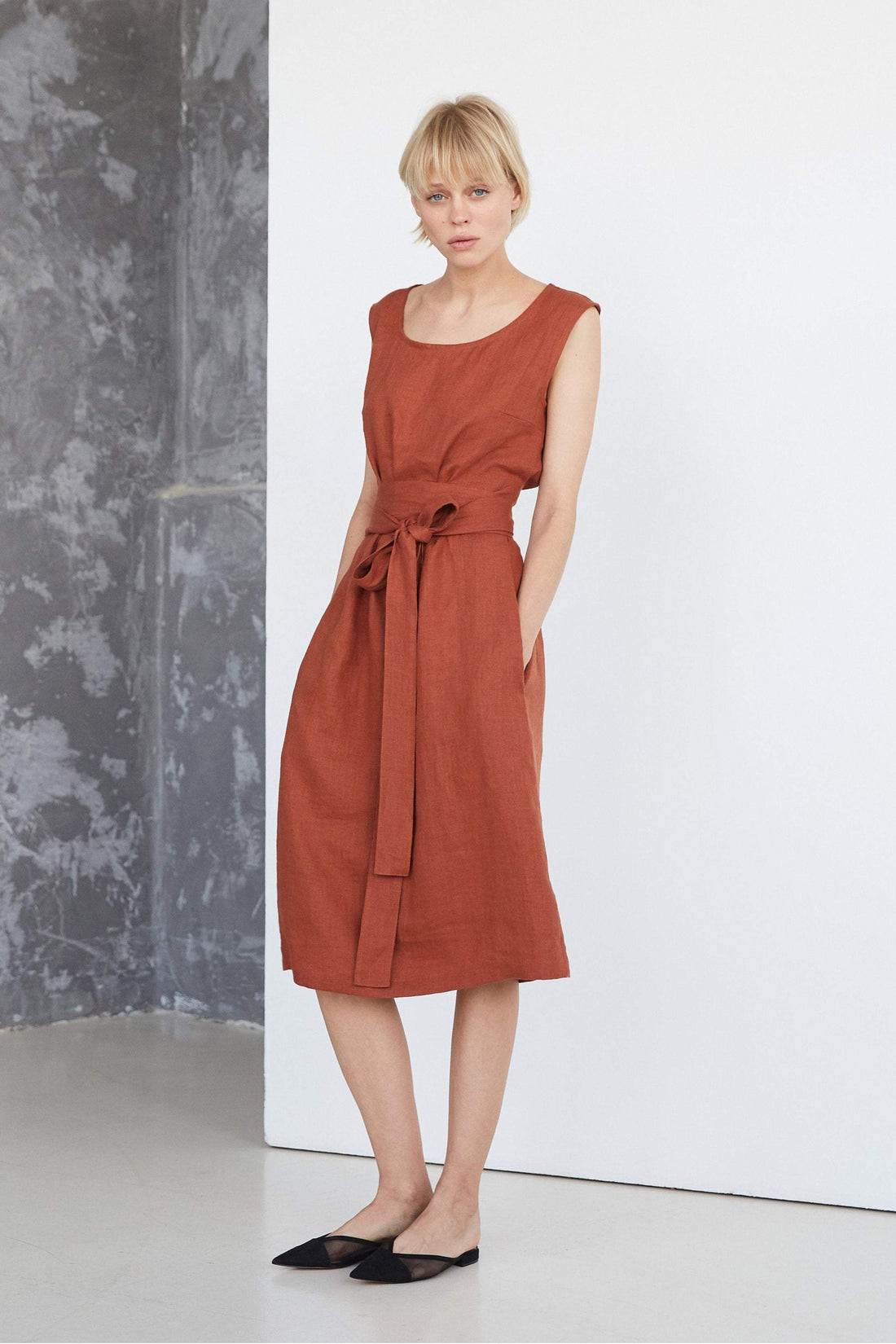 Rusty Linen Dress