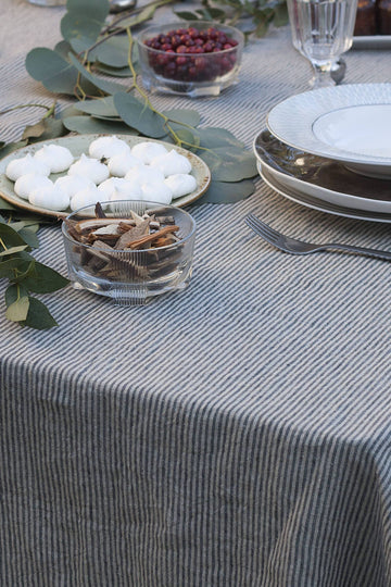 Striped Linen Tablecloth