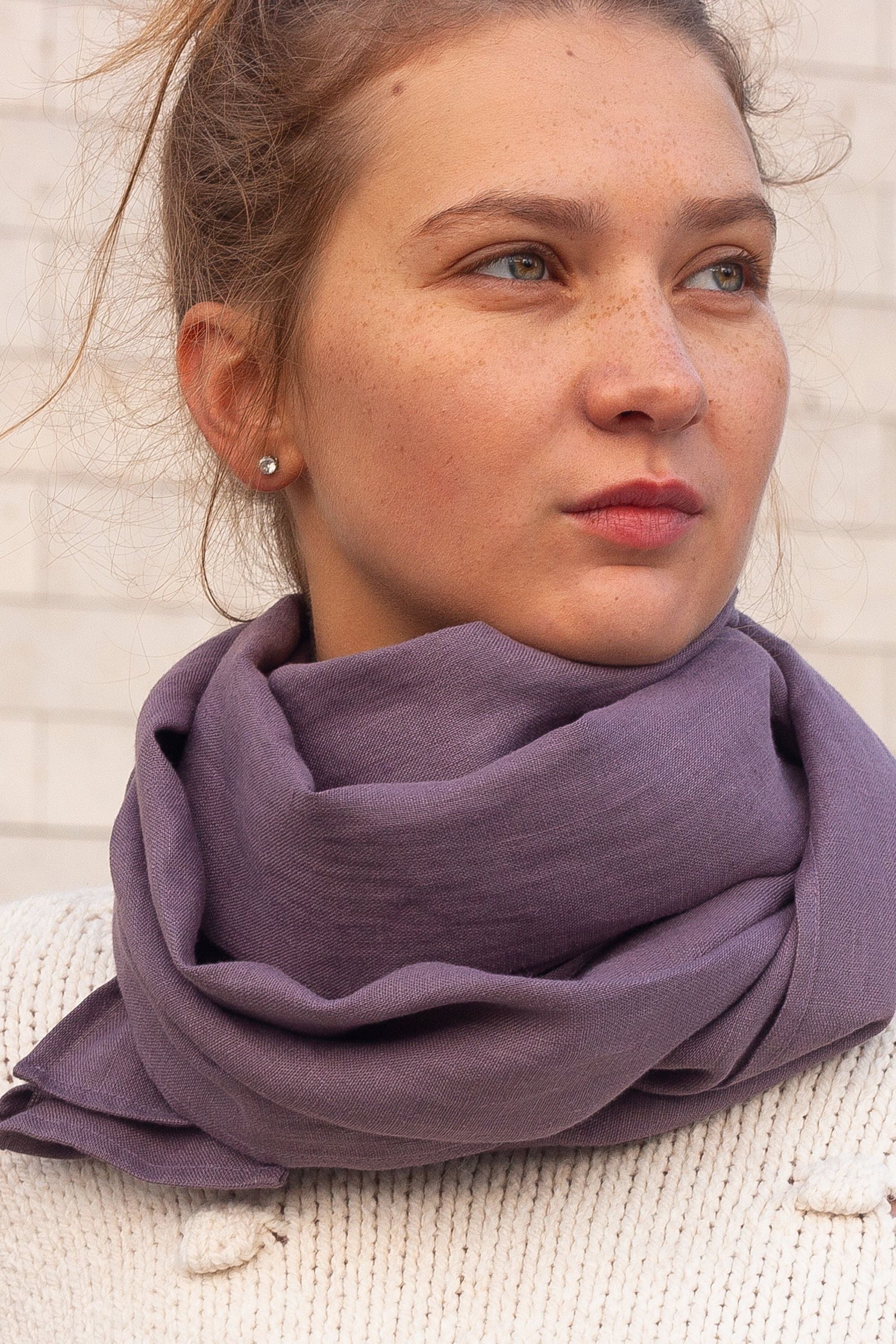 Grape Linen Scarf